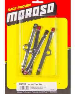 Moroso Valve Cover Hold Down Tabs Steel Chrome Pontiac V8 Set of 4