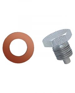 Moroso Drain Plug 1/2-20 in Thread 3/4 in Hex Head Copper Washer Magnet…