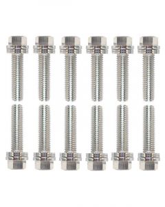 Proform Wedge-Locking Header Bolts Hex Head M8 X .984in For Chevy LS Nickel