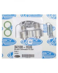 Vintage Air Compressor Adapter 2 Port 10 AN / 8 AN Male O-Ring Seal