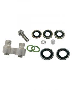 Vintage Air Compressor Adapter 2 Port 10 AN / 8 AN Male O-Ring Seals A