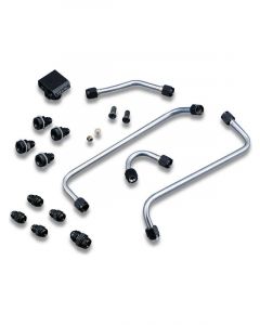 Weiand Carburetor Fuel Line 8 AN Single Male Inlet 7/8-20 in Dual Outlet