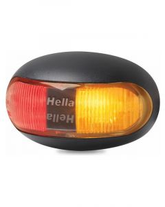 Hella Pack 4 LED Side Marker Lamp Amb/Red 8-28V Black Housing 2M Cable