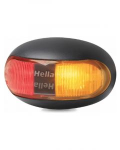 Hella LED Side Marker Lamp Amber/Red 8-28V Black Housing 500mm Cable