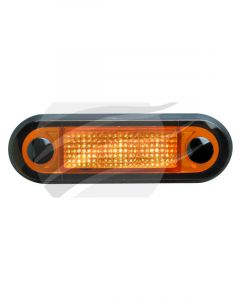 Hella Amber LED Courtesy Lamp 24V Narrow Black Rim Flush Mount