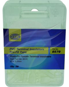 Hella Pack 50 Terminal Insulator Female 6.3mm Suits Terminal 8573