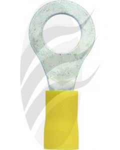 Jaylec Pck 50 Ring Terminal 8mm Insul Pvc Copper Sleeve Yellow