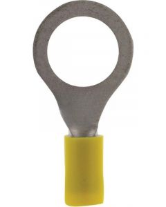 Jaylec Pack 50 Ring Terminal 12mm Insul Pvc Double Crimp Yellow