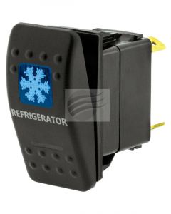 Jaylec Switch Rocker On Off 12/24V 20A @ 12V Refrigerator Symbol Blue