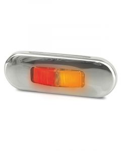 Hella LED Side Marker Lamp Amber/Red 12/24V S/Stl Bezel Flush Mount 500mm