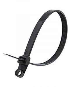 Jaylec Pack 100 Cable Tie 200mm X 4.8mm Black Screw Mount Uv Resistant