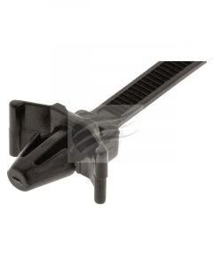 Jaylec Pack 100 Cable Tie 150mm X 3.6mm Black Push Mount Uv & Heat Res