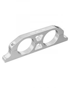 Proflow Fuel Filter Brackets Dual 76mm hole, Aluminium, Silver Ano