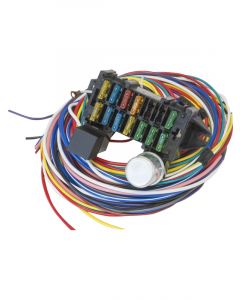 Proflow Wiring Harness, 12-Circuit, Dash Ignition, Fuse Block, Spade
