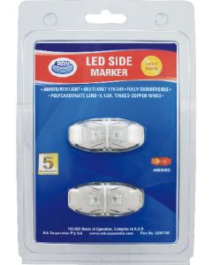ARK LED Red/Amber Marker Lamp 12/24V Black Housing 150mm Cable Pack of 2