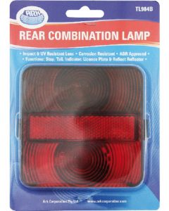 ARK Rear Stop/Tail/Indicator Lamp 12V with-Globes Connectors Blister Pack