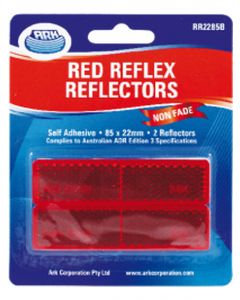 ARK Red Reflex Reflector Self Adhesive 85mm x 22mm Adr Approve Blister Pack of 2