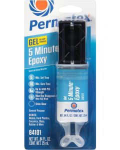 Permatex General Purpose 5 Minutes Epoxy Clear Syringe 25ml