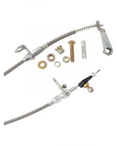 Aeroflow Kickdown Cable w/ Cover & Chrome Ends For Ford AOD Trans