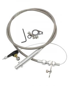 Aeroflow Kickdown Cable w/ Cover & Chrome Ends For GM TH350 Trans