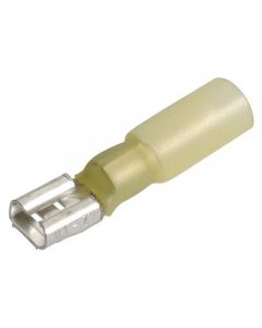 Narva 6.3 x 0.8mm Adhesive Lined Female Blade Terminal Yellow Pack 15