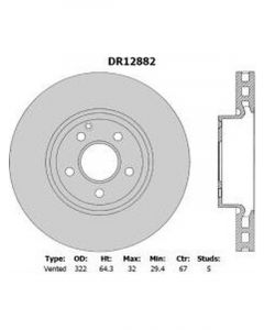 IBS Front Disc Rotor For Mercedes E350CDI W212 1/09 Onwards