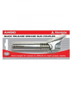 Alemlube Extra Long Quick Release Grease Gun Coupler. 135mm length 