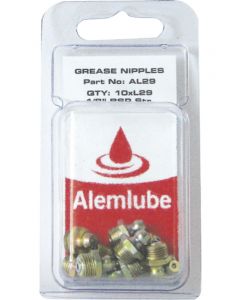 Alemlube Display 1/8" Bsp Grease Nipples Pack of 10 