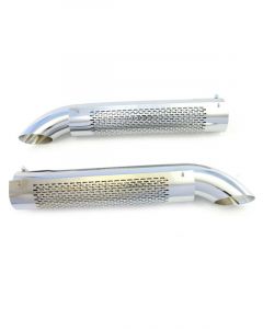 Patriot Exhaust Shielded Side Turnouts 3.5Inlet 26 Long Chrome Pr