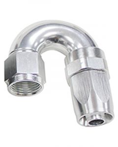 Aeroflow 150 Taper Full Flow Swivel 180 Degree Hose End -8AN Silver