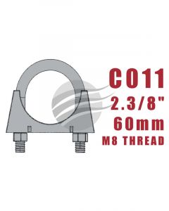 Aunger Zinc Plated U-Bolt Clamp - M8 X 60mm