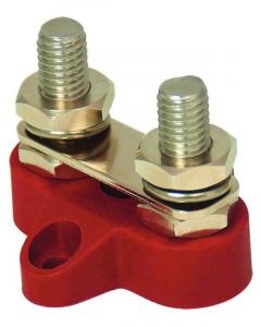 Jaylec Small Base Dual Post Linked M8 Red 45.3 x 43 x 32.5mm