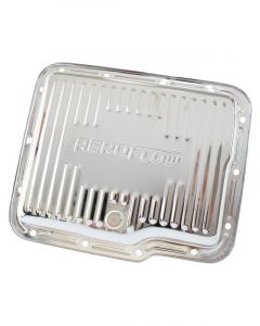 Aeroflow Chrome Transmission Pan For GM, Deep Pan with Drain Plug