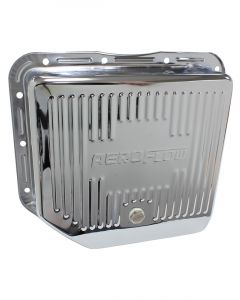 Aeroflow Chrome Transmission Pan - GM TH350, Deep Pan + Drain Plug
