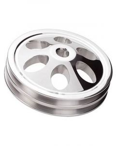 Proflow Pulley, V-Belt Power Steering Early GM 2-Groove, Polished A