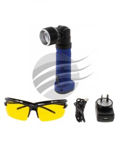 Jayair Rechargble LED UV Inspection Lamp with Goggles Li-Ion Battery