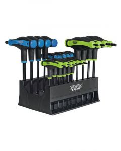 Draper Tools Soft Grip T-Handle Hexagon & TX Star End Key Set 20pcs