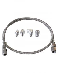 Aeroflow S/Steel Braided Line Gauge Kit -3AN 3ft Hose with Fittings