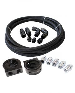 Aeroflow Oil Cooler Line Kit 3M Braided Hose Oil Filter Sandwich Plate AF30-4000
