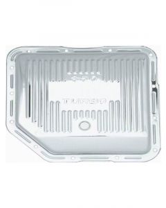 RTS Chrome Steel Transmission Pan For GM Turbo 350 Finned Bottom
