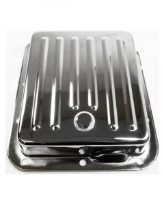 RTS Transmission Pan Stock Steel Finned Chrome Finned Ford C4 C10