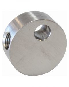 Aeroflow Female Round T-Block 3 x 3/8"-24 Convex Tee with Mount tab