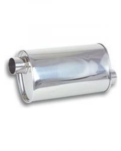 Vibrant Performance Street Power Oval Muffler, 2.25" inlet/outlet Offset-Offset