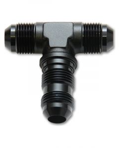 Vibrant Performance Bulkhead Adapter Tee Fitting; Size: -6AN Black Anodized