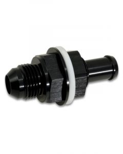 Vibrant Performance Fuel Cell Bulkhead, AN Size: -6; Barb Size: 0.375" Black