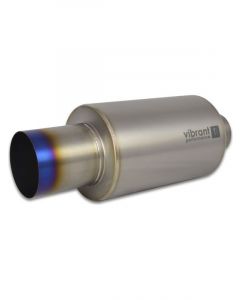 Vibrant Performance Muffler with Straight Cut Burnt Tip, 2.50" Inlet Titanium