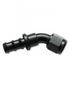Vibrant Performance Push-On 45 Hose End Elbow Fitting Size: -4AN Black Anodized