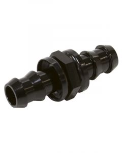 Aeroflow Male to Male Barb Push Lock Adapter -8 to -8 Black