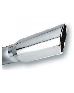 Borla 4in Inlet 5in Round Rolled Angle Cut w/ Clamp x 14in Long Exhaust