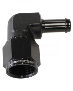 Aeroflow 90 Degree Hose Barb 3/8 Inch to -6AN Black